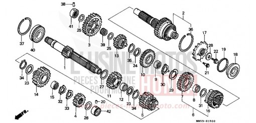 BOITE DE VITESSES (CBR1000FH/FJ/FM) CBR1000FH de 1987